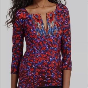 Anthropologie Sequin embellished neckline top by A Common Thread